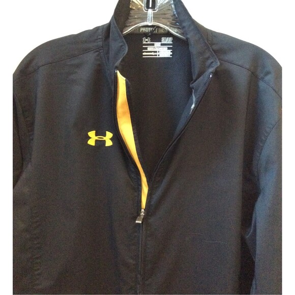 UNDER ARMOUR MENS SM BLACK LOOSE FIT FULL ZIP POLYESTER JACKET ALL SEASON GEAR - Picture 6 of 8